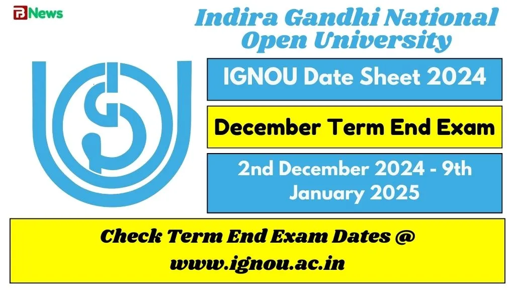 IGNOU Date Sheet December 2024